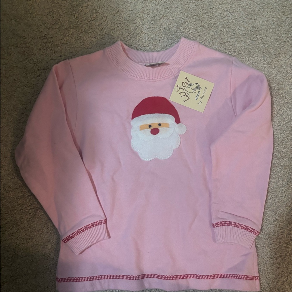 NWT Luigi Kids Pink Santa Sweatshirt